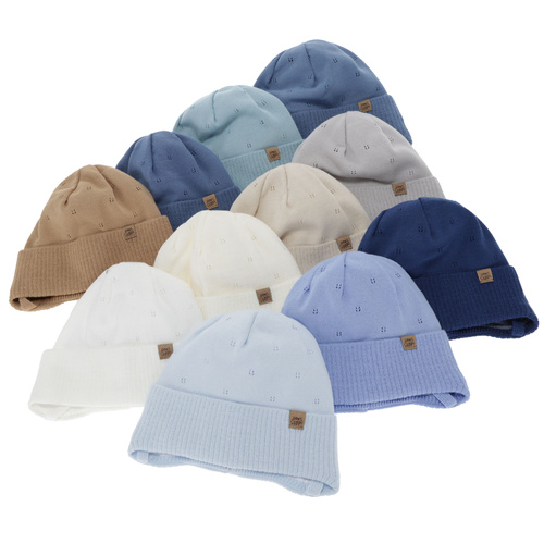 Poikien syys/kevät pipo, beige, nauhoilla, Leif