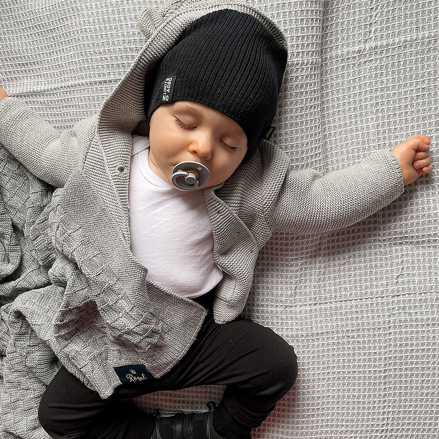 Jongens herfst/lente set muts en buissjaal, puuvillalla, szmaragdowy, Tunis