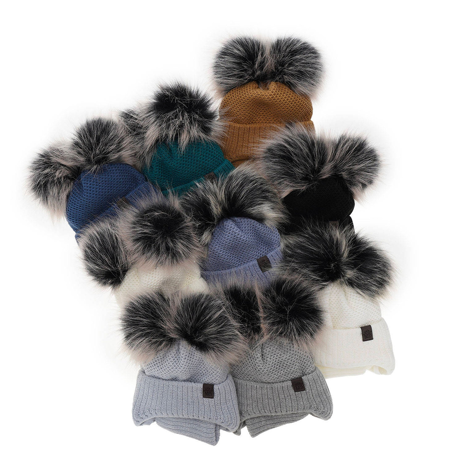 Jongens winter set, rood, met twee pompons, met bindkoorden, Randel