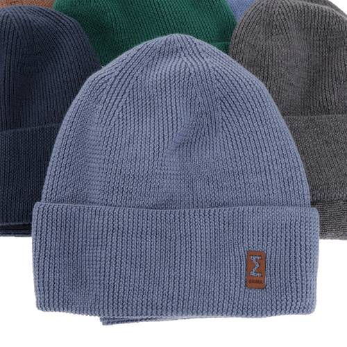 Jongens herfst/lente set muts en buissjaal, zwart, 100% Merino Wol, Bruce