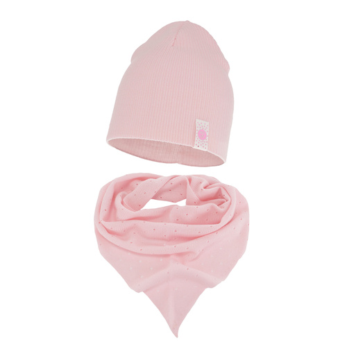 Meisjes herfst/lente set muts en buissjaal, roze, Blanche