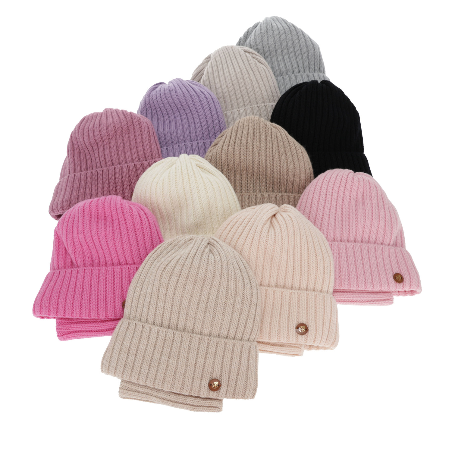 Tyttöjen talvisetti: pipo ja putkihuivi, beżowy, 100% merinovilla, puuvillavuorilla, Vanira