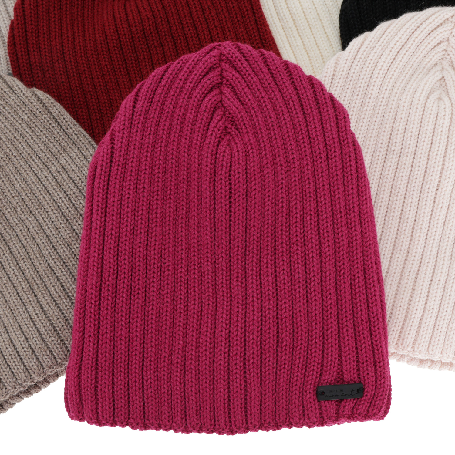 Naisten talvipipo, vaaleanpunainen, merinovillalla, Soletta