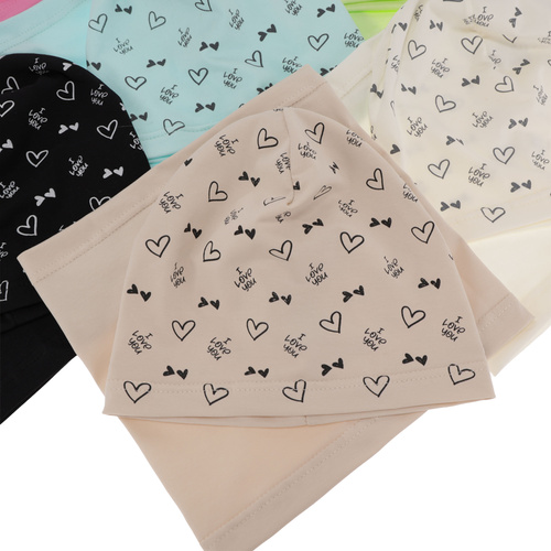 Meisjes herfst/lente set muts en buissjaal, zwart, katoenen, Lovena