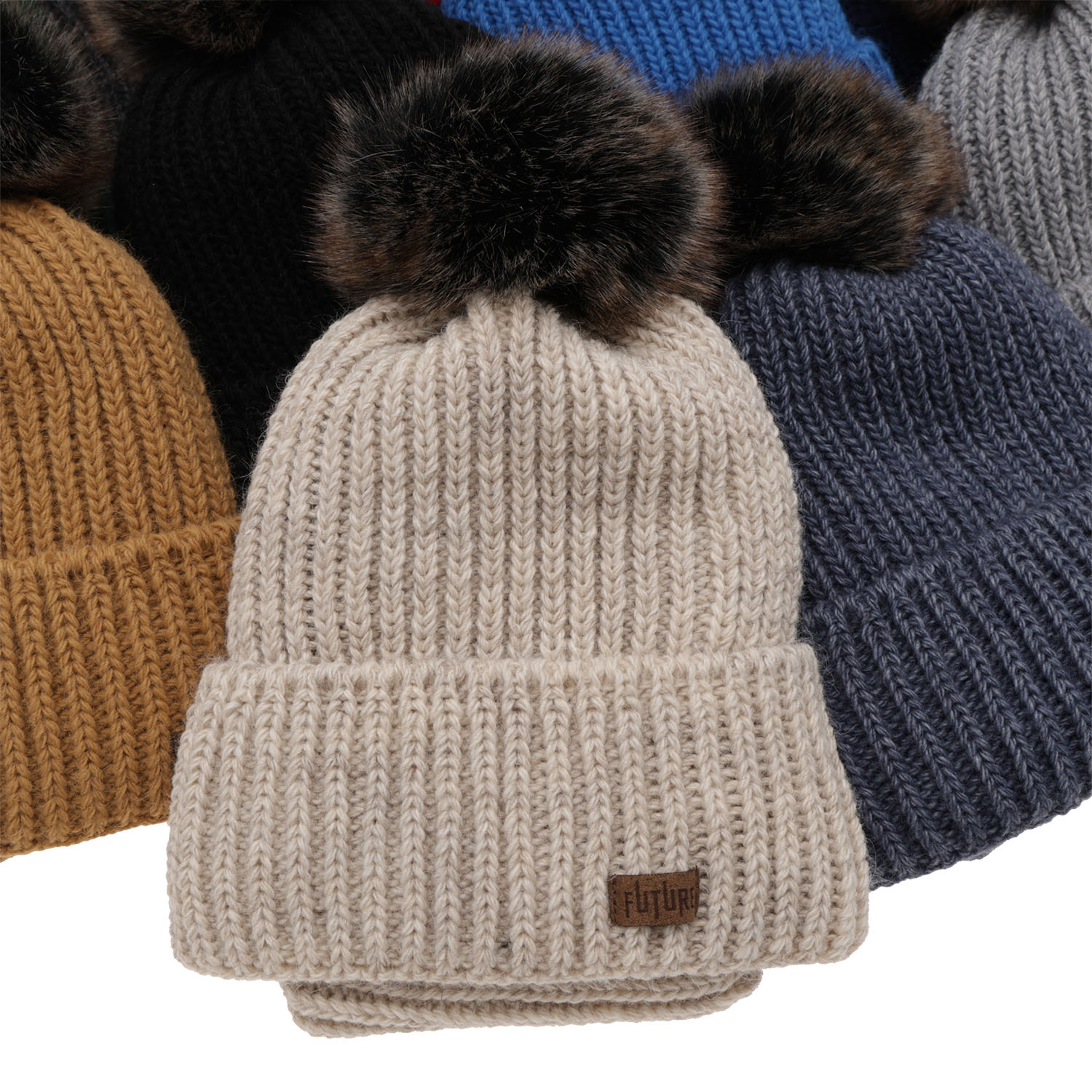 Jongens winter set, ciemnoszary, met garen pompon, Wonder