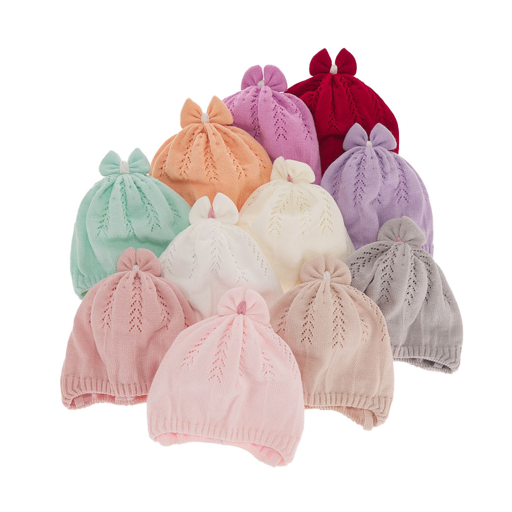 Meisjes herfst/lente muts, wit, met bindkoorden, Ginara