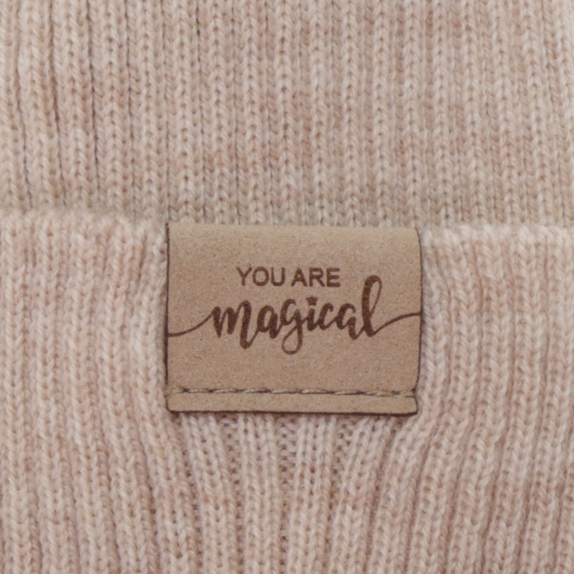 Tyttöjen syys/kevät setti: pipo ja putkihuivi, beige, 100% Merinovilla, Magenta