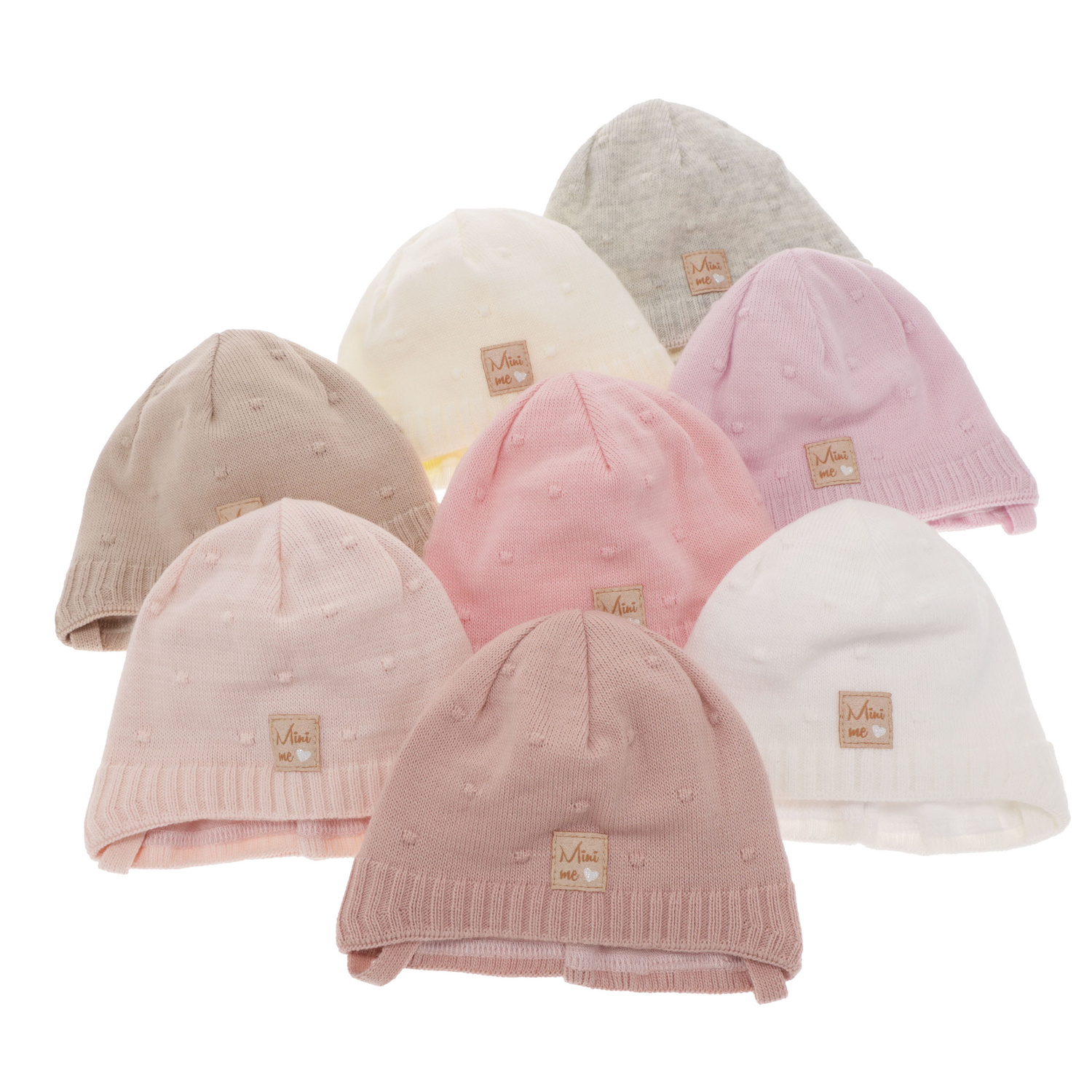 Meisjes herfst/lente muts, roze, met bindkoorden, Celine