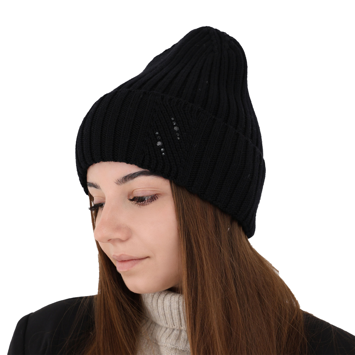 Dames wintermuts, beige, 100% Merino Wol, Ariga