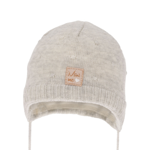 Meisjes herfst/lente muts, grijs, met bindkoorden, Celine