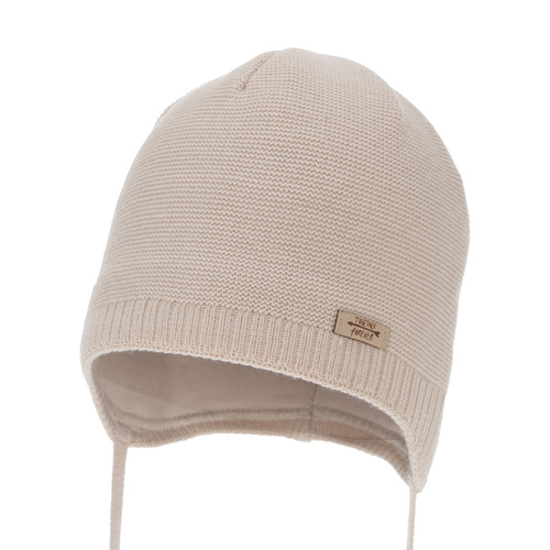 Tyttöjen syys/kevät pipo, beige, nauhoilla, Svenja