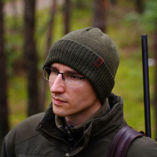 Heren wintermuts, bruin, Met merinowol, Hogan