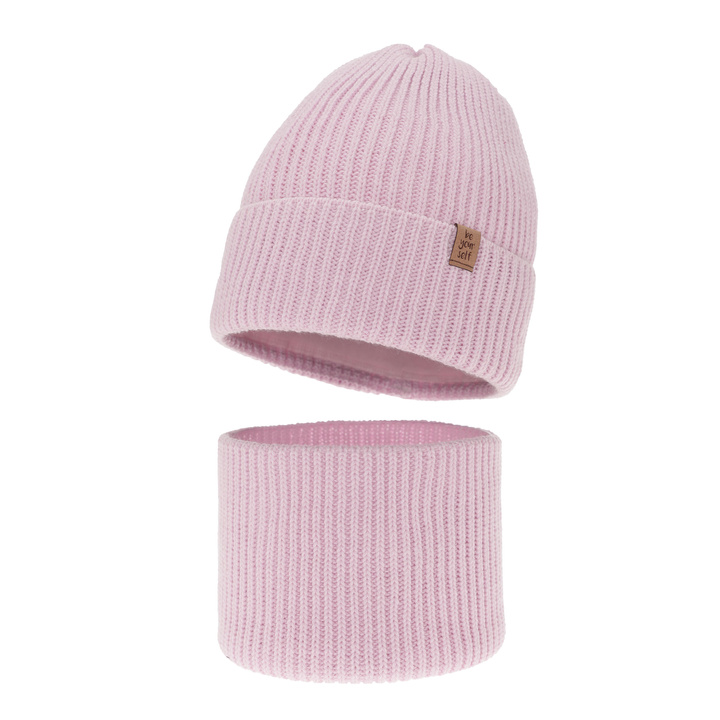 Meisjes winter set muts en buissjaal, lila, Edera