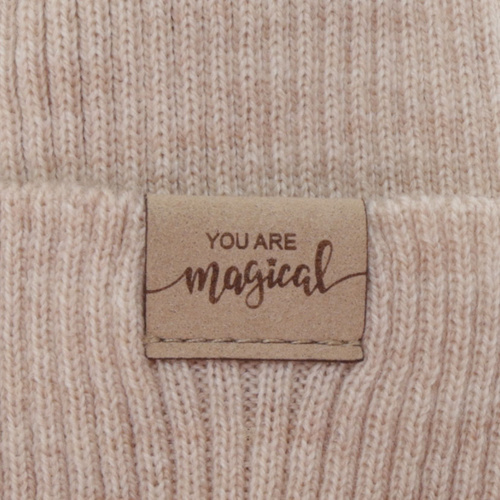 Tyttöjen syys/kevät setti: pipo ja putkihuivi, beige, 100% Merinovilla, Magenta