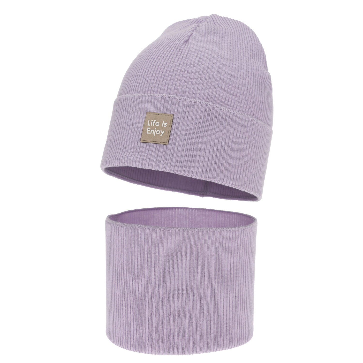 Tyttöjen syys/kevät setti: pipo ja putkihuivi, puuvillalla, violetti, Zola