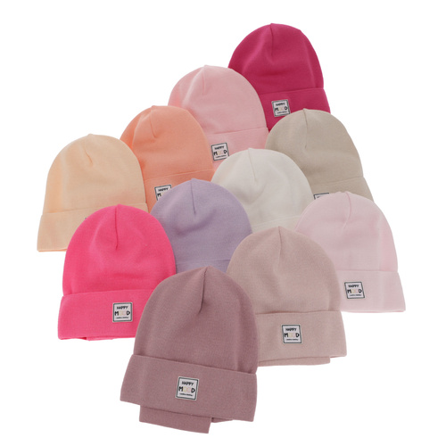 Meisjes herfst/lente set muts en buissjaal, puuvillalla, roze, Mersila