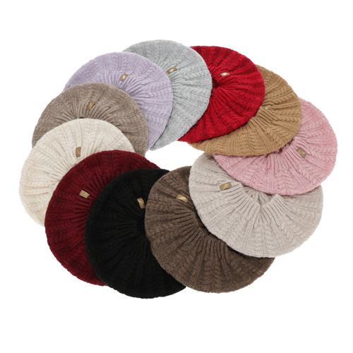 Naisten talviberet, bordeaux, merinovillalla, Senja