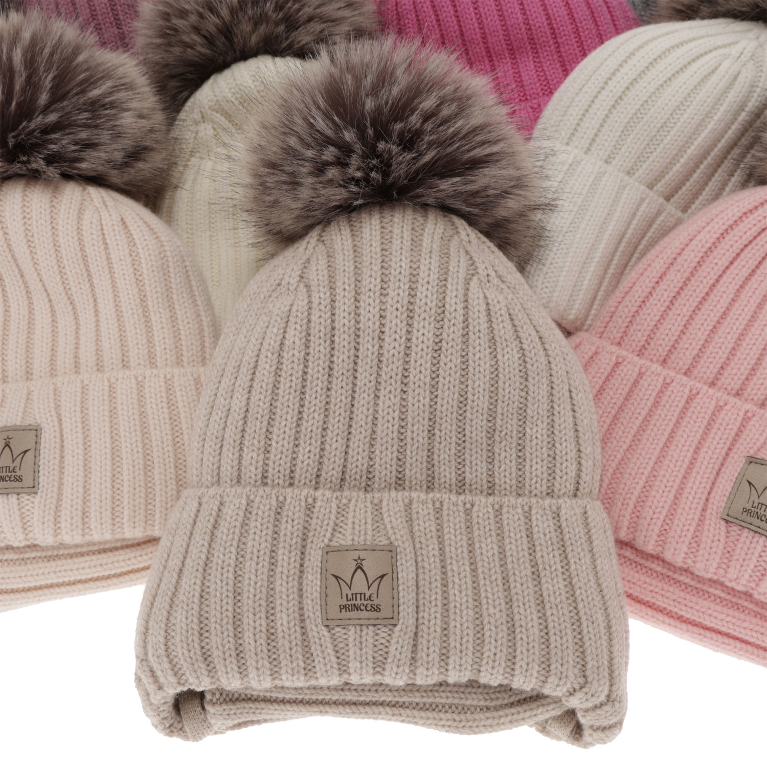 Meisjes winter set muts en buissjaal, roze, 100% Merino Wol, gevoerd met wolpolair, Martina