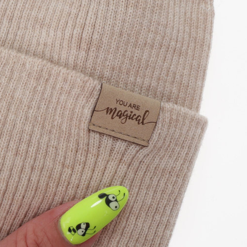 Tyttöjen syys/kevät setti: pipo ja putkihuivi, beige, 100% Merinovilla, Magenta