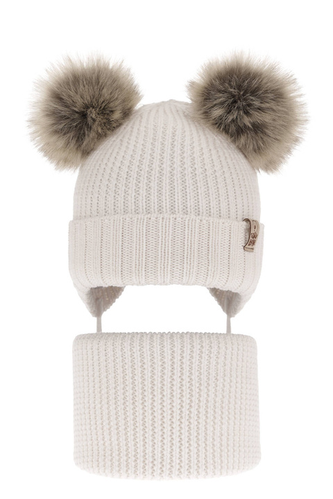 Jongens winter set, wit, 100% Merino Wol, Met bindkoorden, Konor