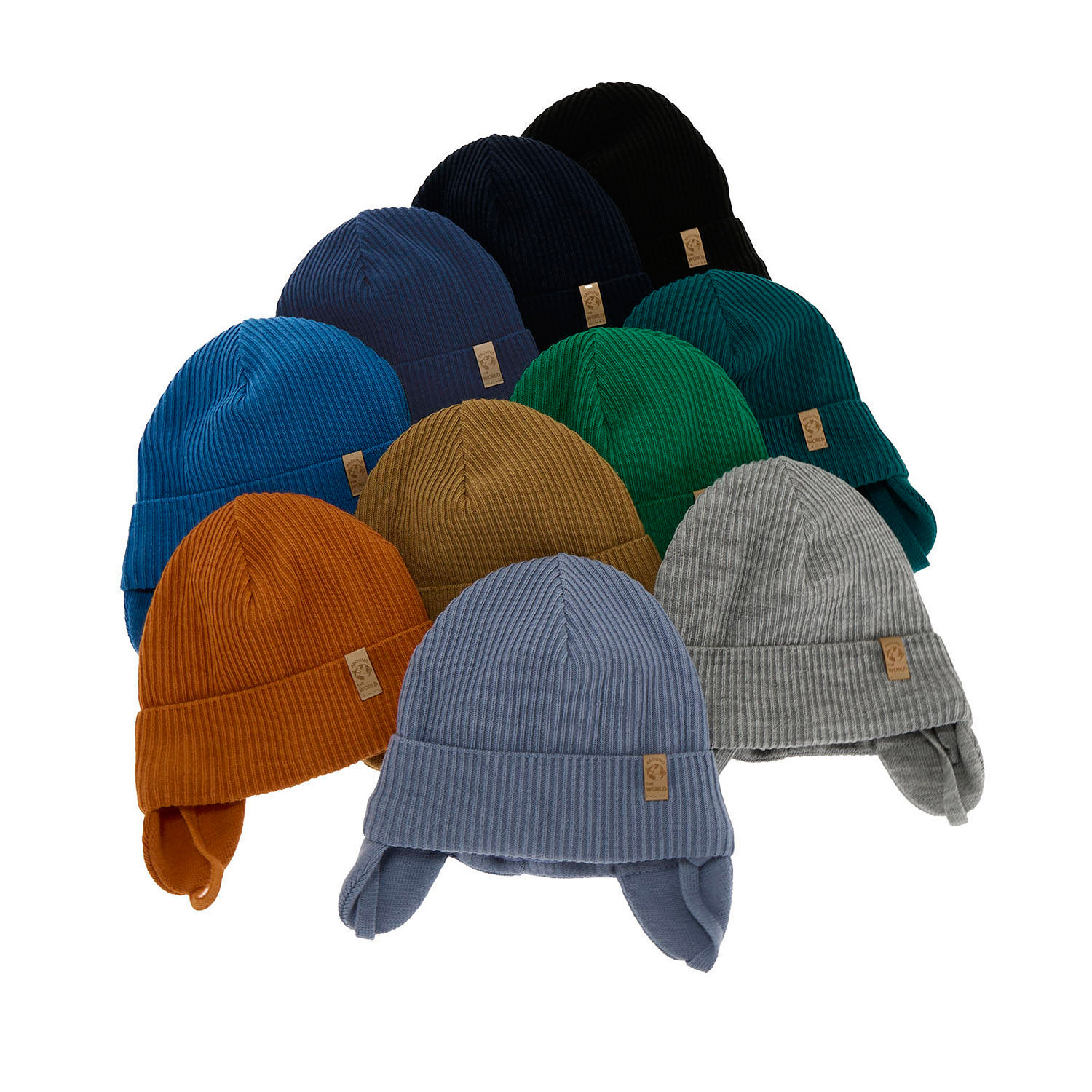 Jongens herfst/lente muts, groen, met bindkoorden, Kapsel