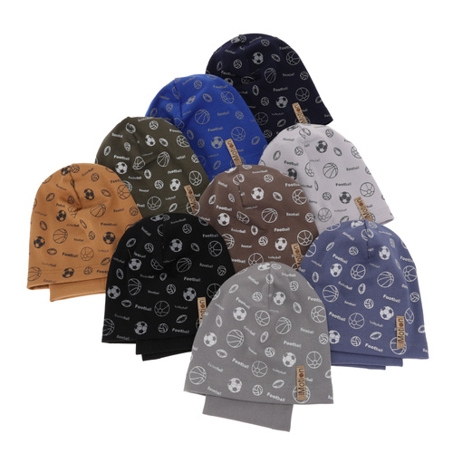 Jongens herfst/lente set muts en buissjaal, zwart, katoenen, Paolo