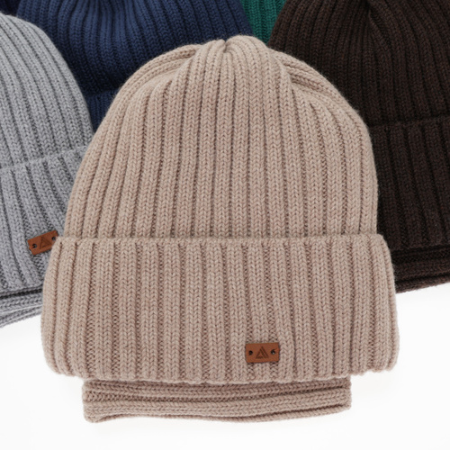 Poikien talvisetti: pipo ja putkihuivi, talvi, beige, 100% Merinovilla, Umberto