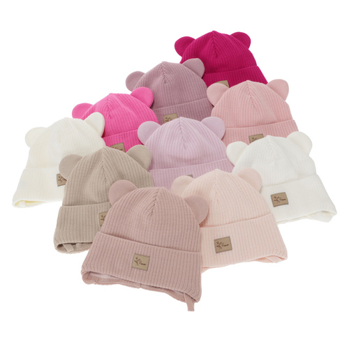 Tyttöjen syys/kevät pipo, beige, nauhoilla, Djona