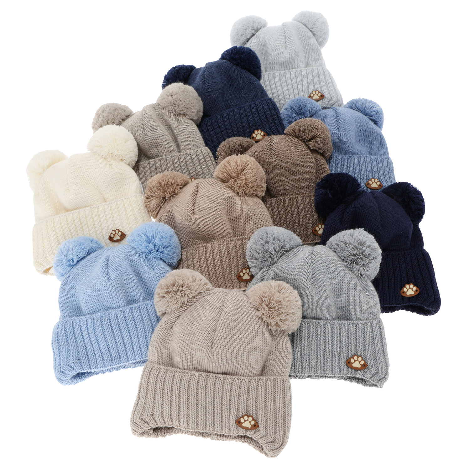 Poikien talvipipo, nauhoilla, merinovillalla, vaalean harmaa, Rimini