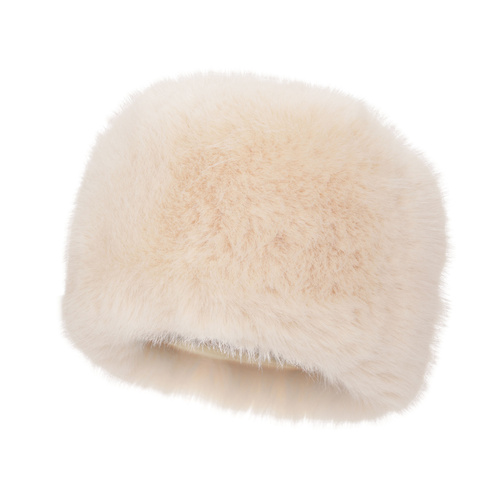 Dames wintermuts, kremowa, podszyta wełnianym polarem, Holly