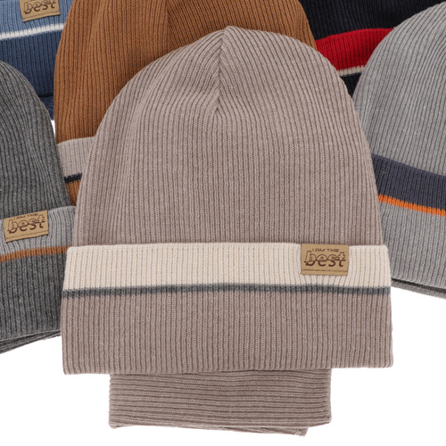 Jongens herfst/lente set muts en buissjaal, puuvillalla, blauw, Antonio