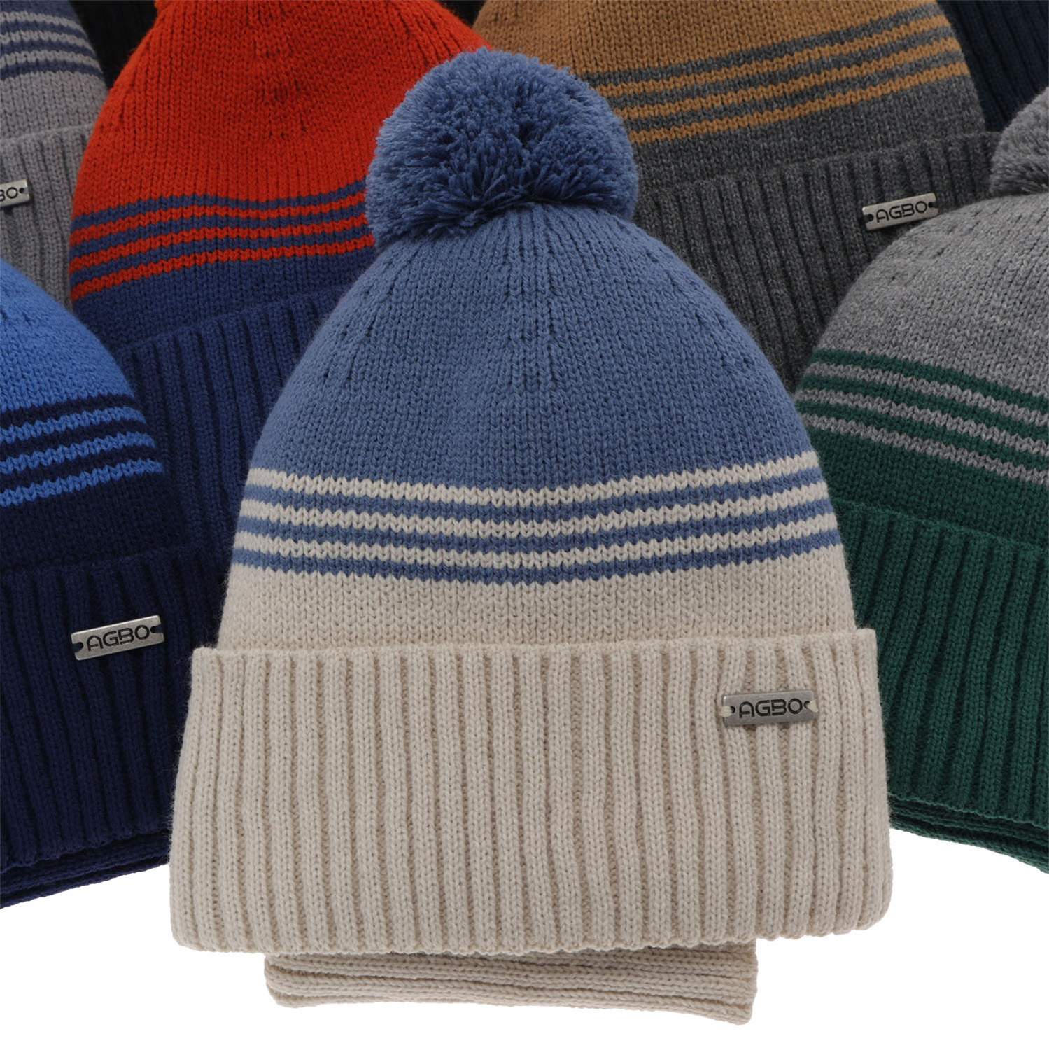 Jongens winter set, grijs, met garen pompon, Pallas