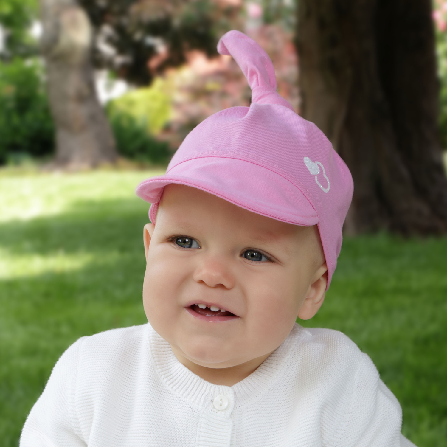 Meisjes katoenen hoofddoek met klep, mint, Irene