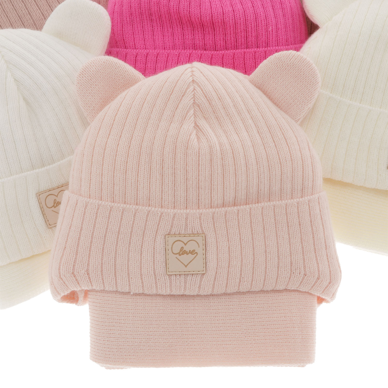 Meisjes winter set muts en sjaal, beige, met bindkoorden, Antola