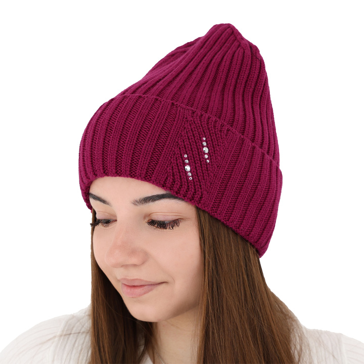 Dames wintermuts, roze, 100% Merino Wol, Ariga
