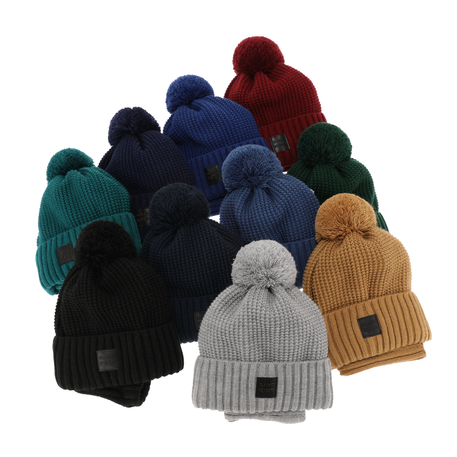 Jongens winter set, groen, met garen pompon, Conan