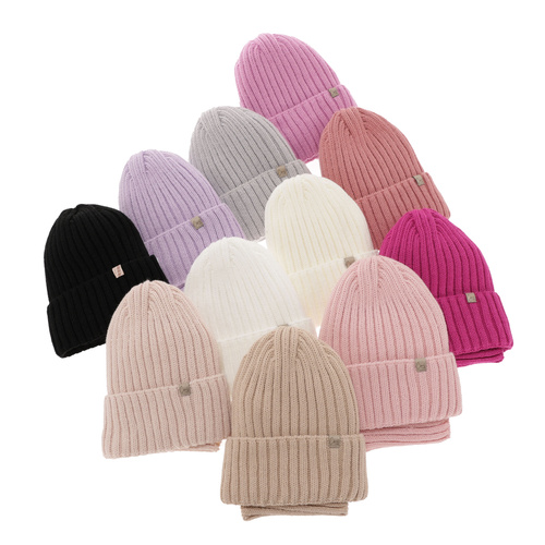 Meisjes winter set muts en buissjaal, roze, Mitti