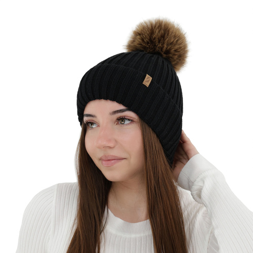 Naisten talvipipo, camel, merinovillalla, Zamira