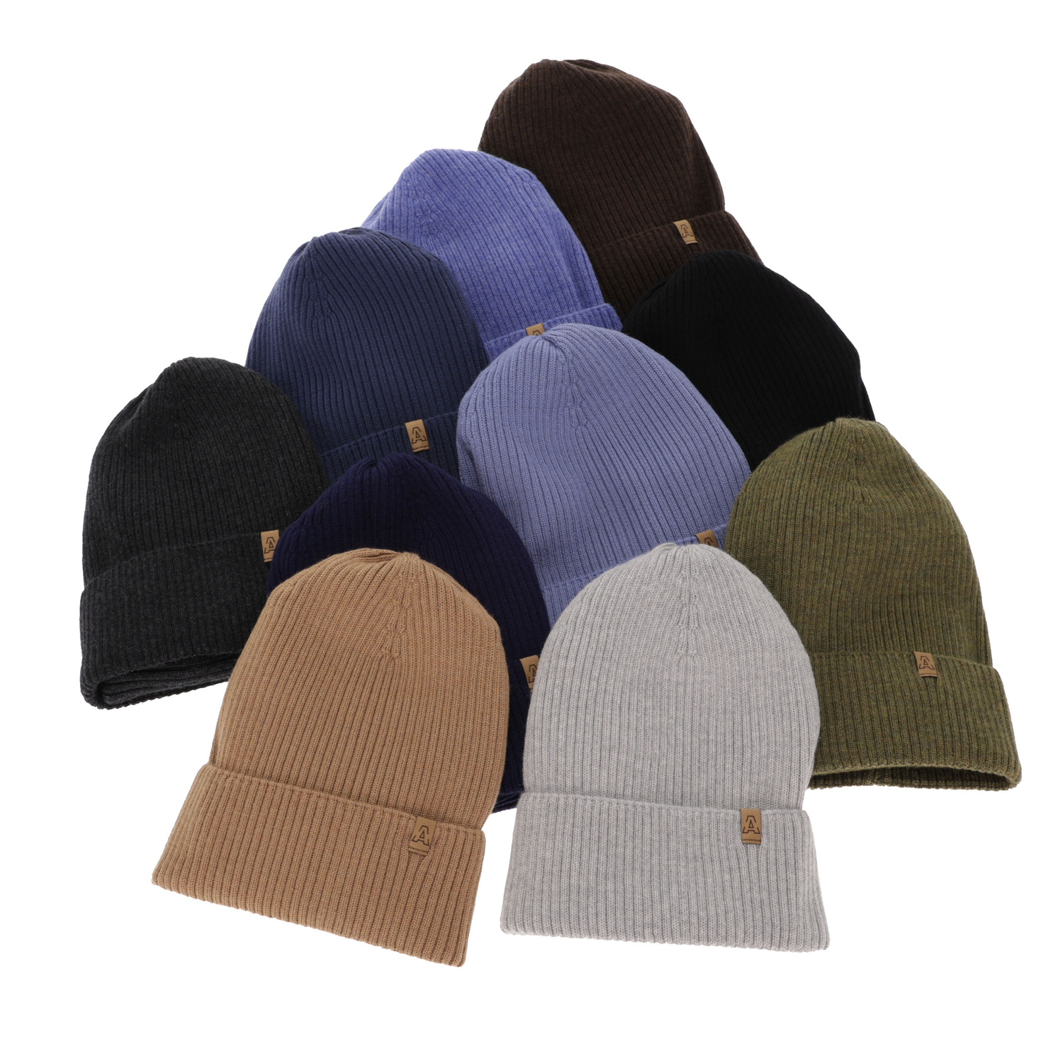 Jongens herfst/lente set muts en buissjaal, bruin, 100% Merino Wol, Lemas