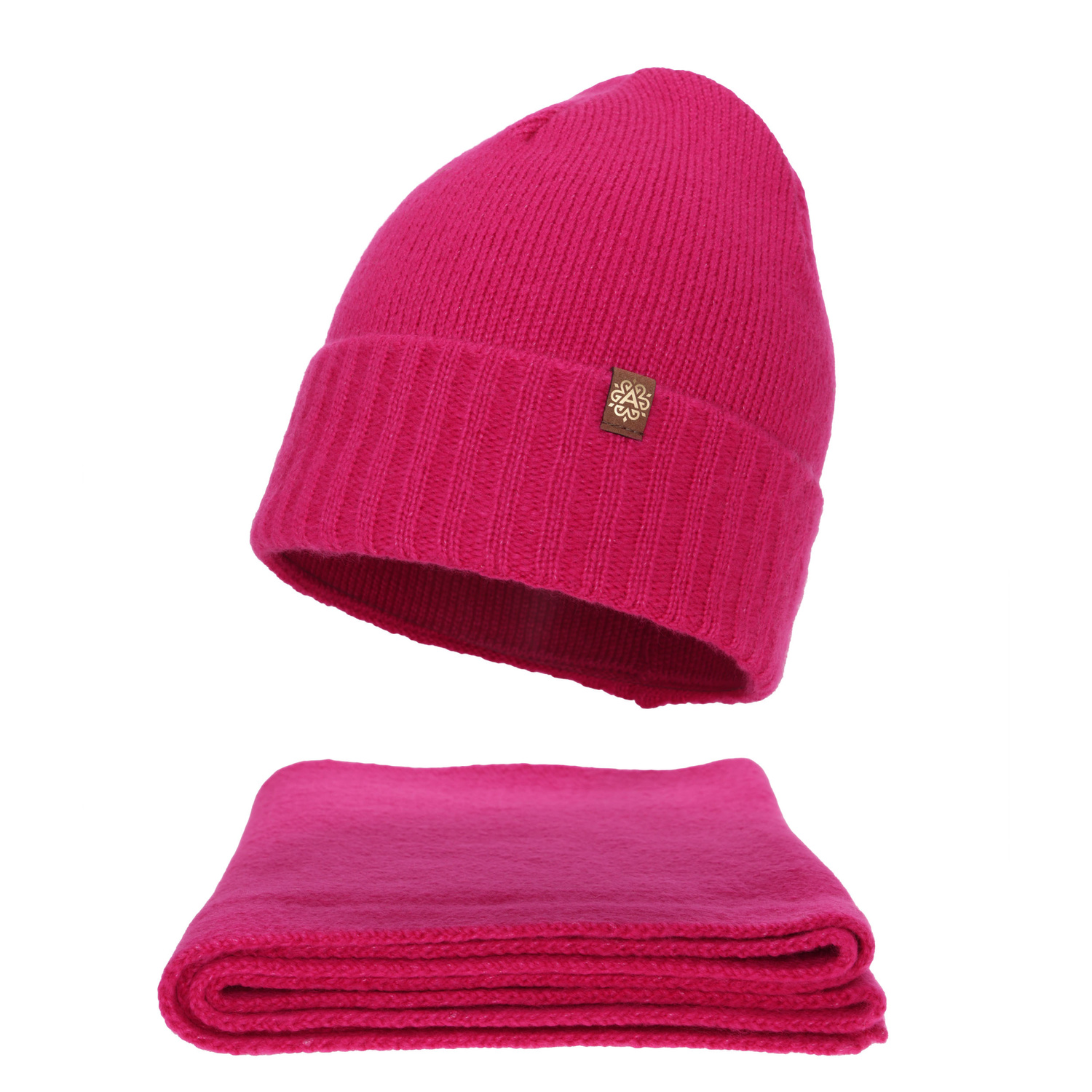 Naisten talvisetti: pipo ja huivi, amarant, Shasta