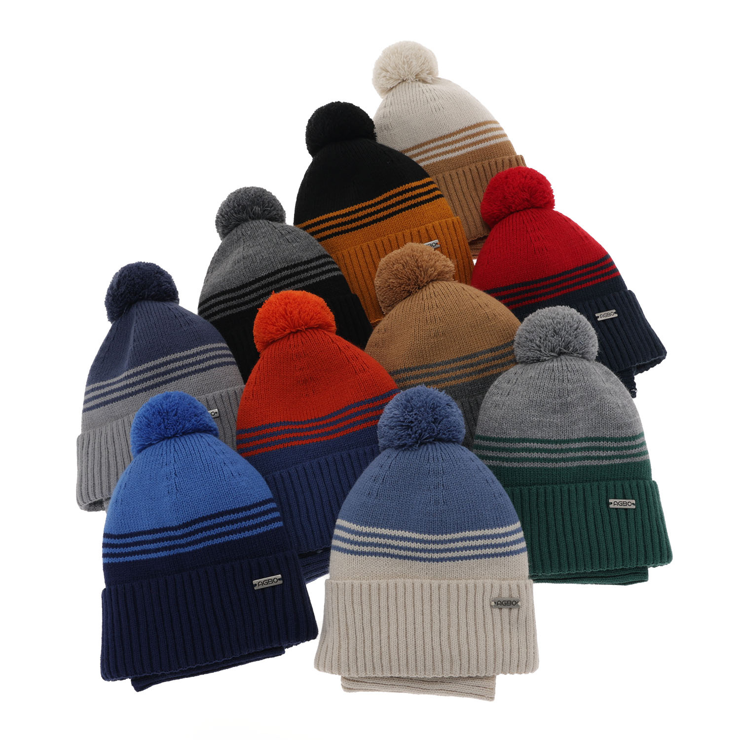 Jongens winter set, grijs, met garen pompon, Pallas