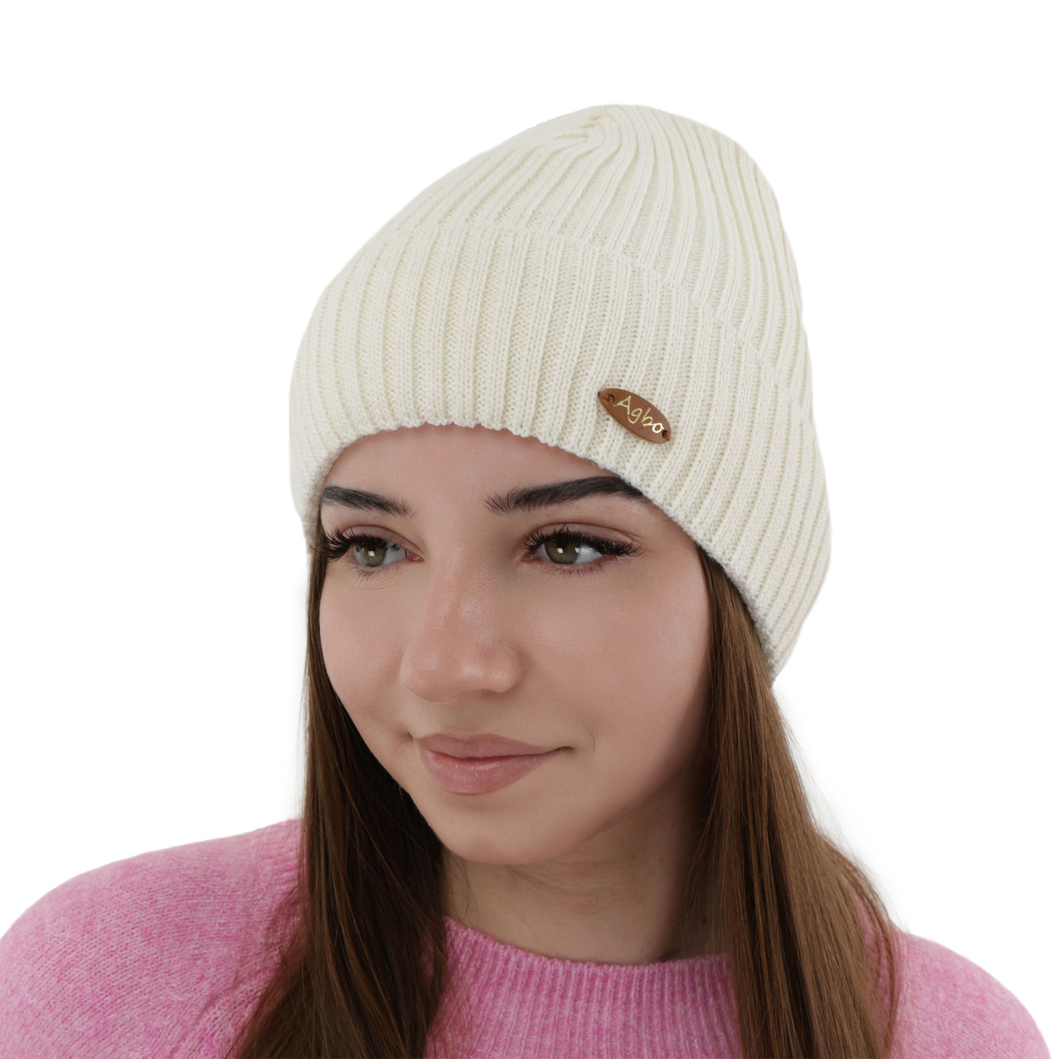 Naisten beige Shila-talvihattu merinovillalla