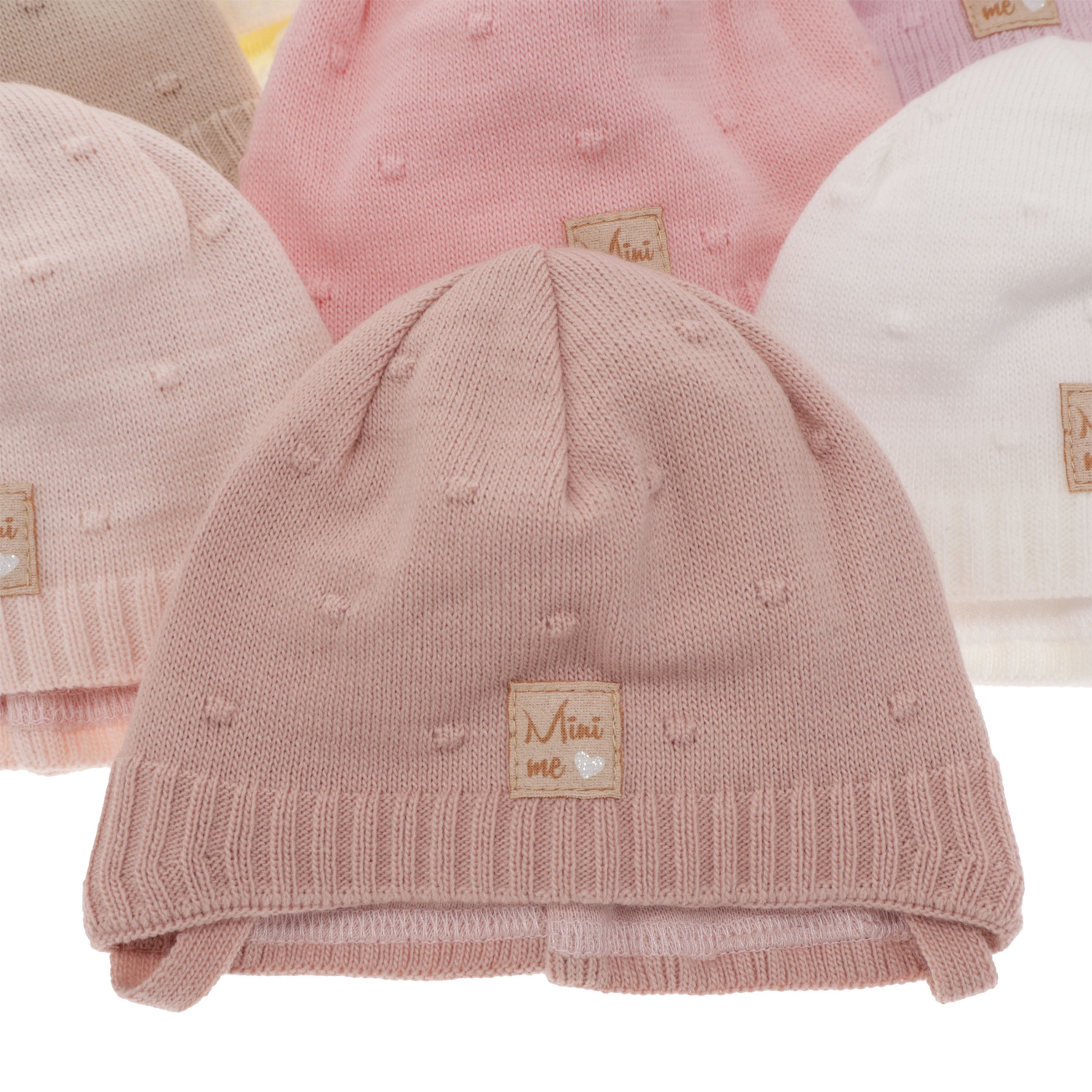 Meisjes herfst/lente muts, roze, met bindkoorden, Celine