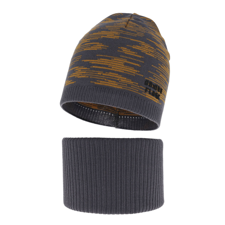 Jongens herfst/lente set muts en buissjaal, , puuvillalla, , blauw, Carter