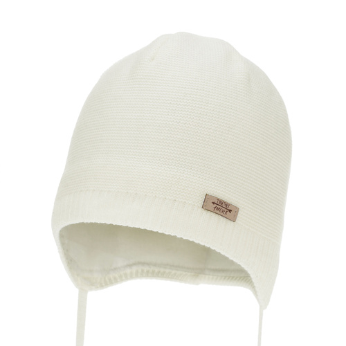 Tyttöjen syys/kevät pipo, kerma, nauhoilla, Svenja