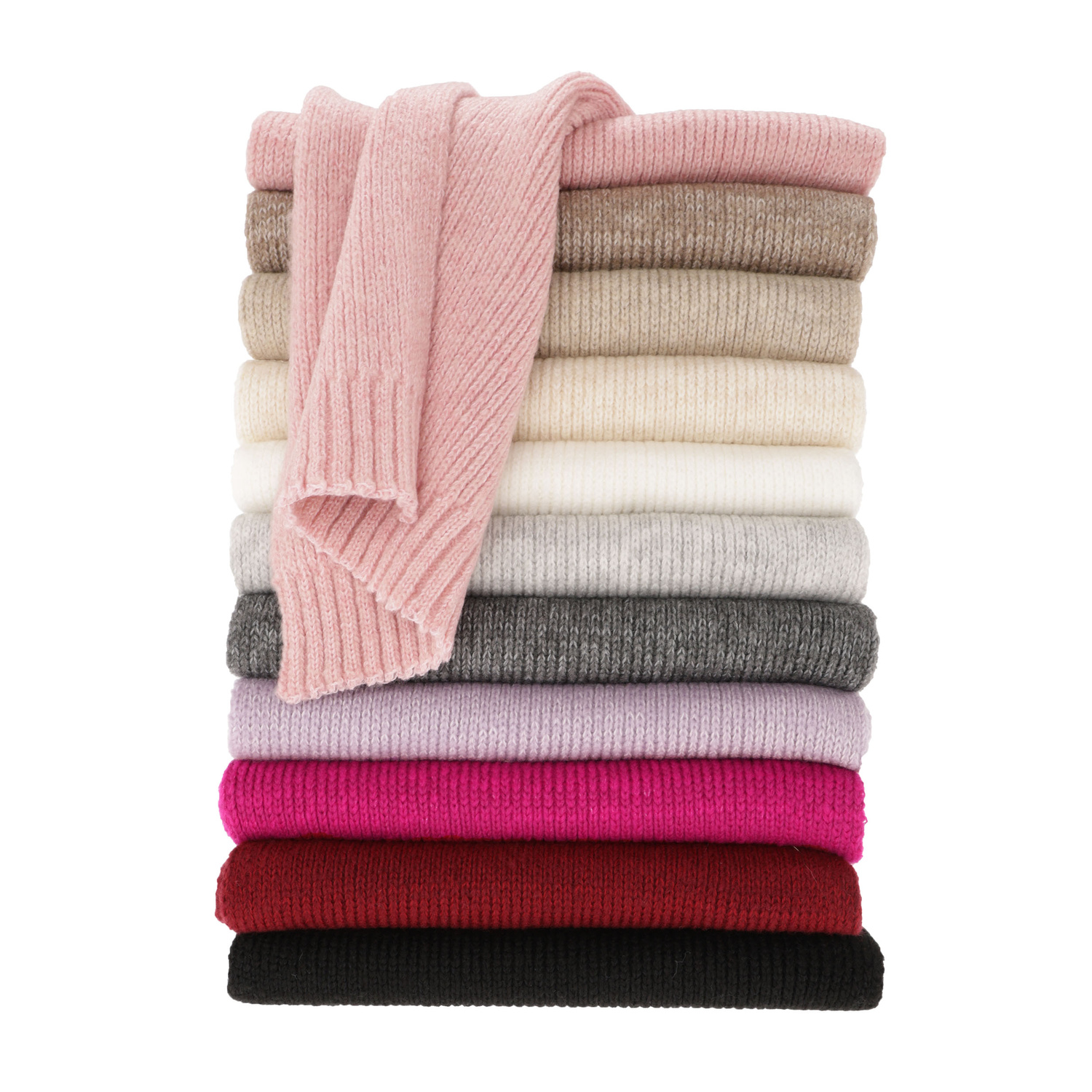 Dames wintersjaal, beige, wollen, Loretta