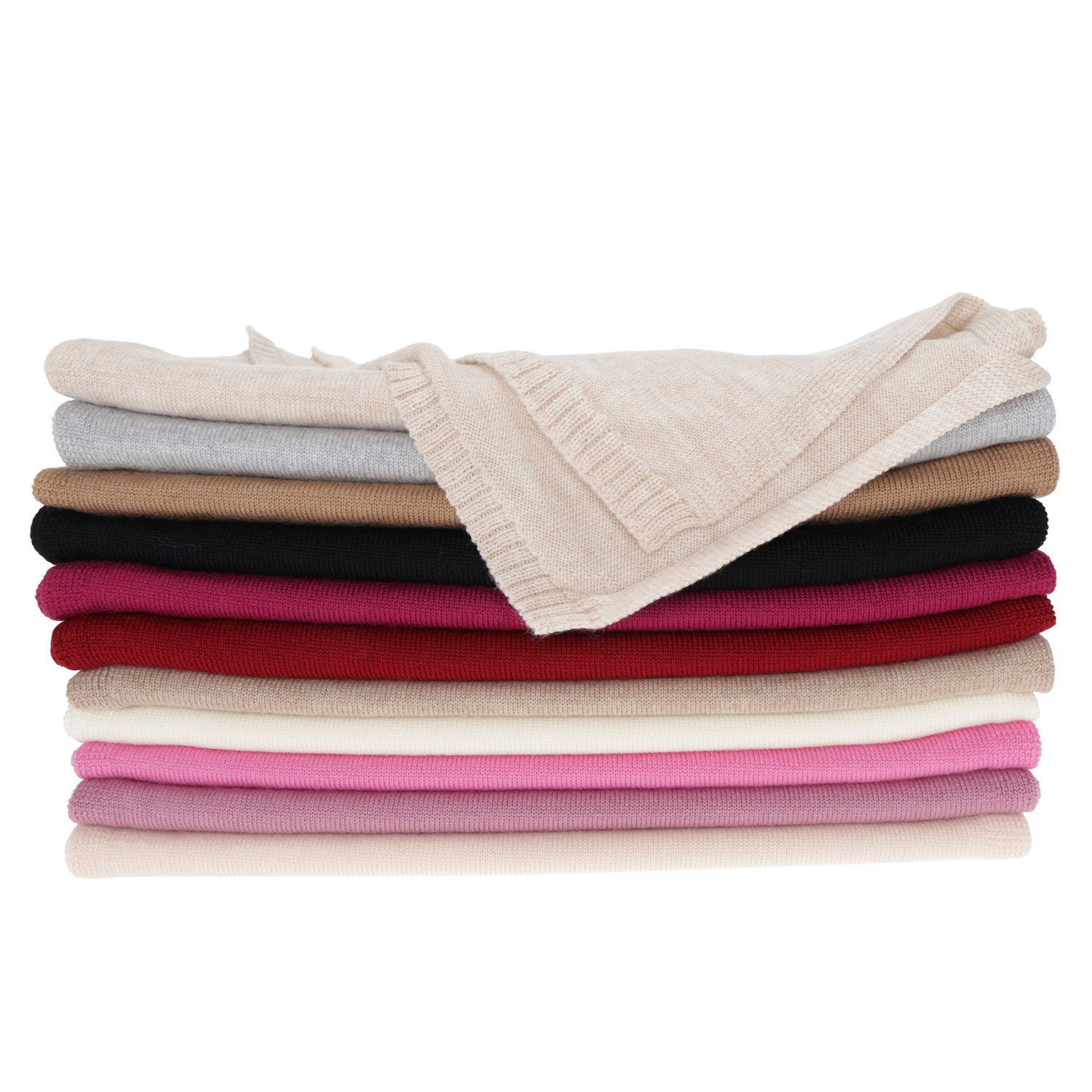 Naisten talvihuivi, beige, 100% merinovilla, Elonia