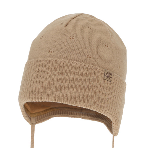 Poikien syys/kevät pipo, camel, nauhoilla, Leif